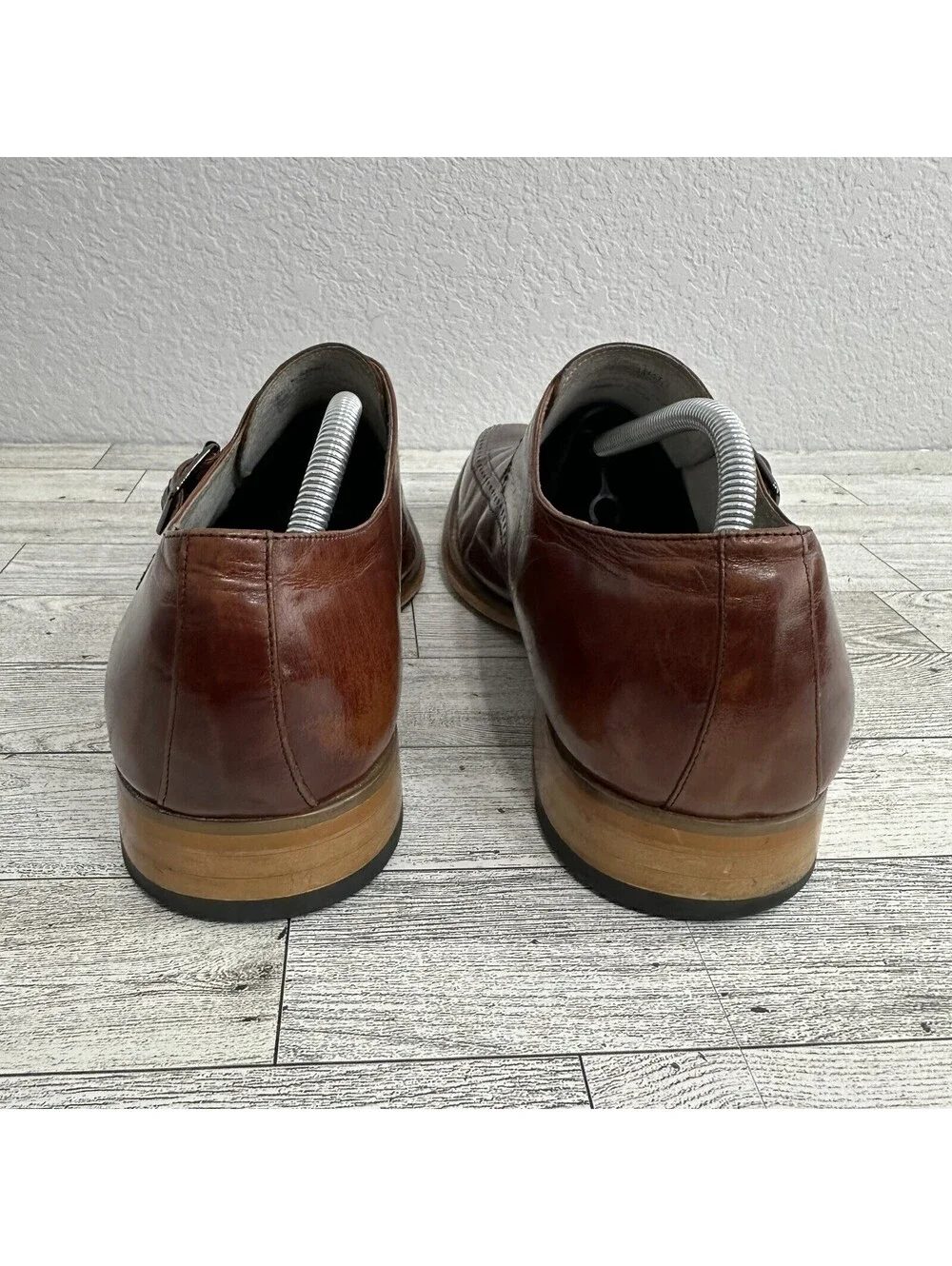 Giovanni Baron Monk Strap Wingtip Loafers Burgundy Leather Men's 10